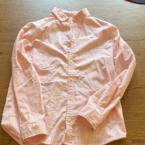 Boy's Pink Striped Button-Down Vineyard Vines Shirt